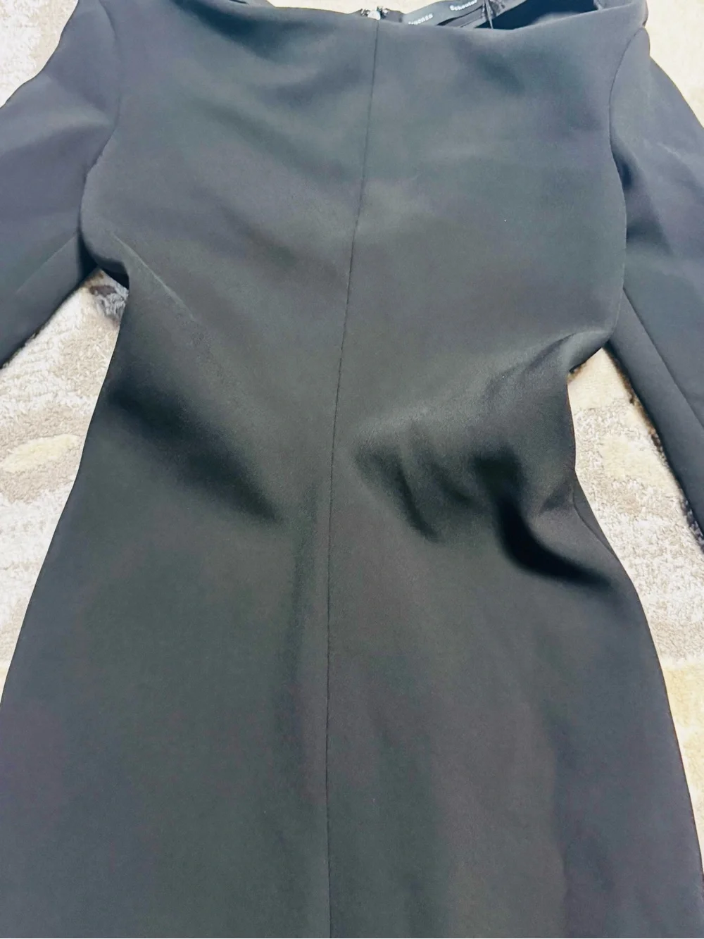 Proenza Schouler Black Long Sleeve Off-Shoulder Midi Dress - Picture 3 of 6